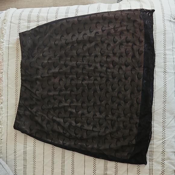 Black with nude liner mini skirt - Picture 1 of 3